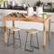 Costway Patio Rectangle Dining Table Indonesia Teak Wood Spacious Slatted Tabletop Outdoor Up to 6